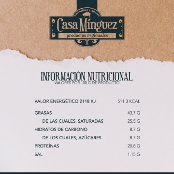 Nutricionales - Vuelta de chorizo asturiano dulce - Casa Mínguez